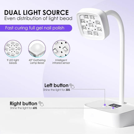 Nail Lamp UV LED Light Professional Nail Polish Dryer Lamp Gel Curing W/ USB
