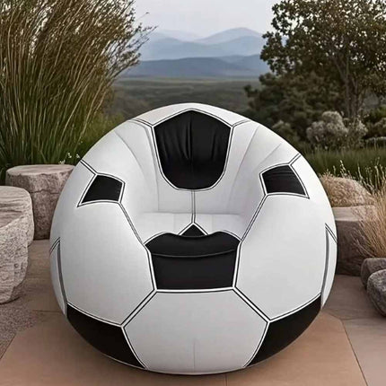 Waterproof PVC Inflatable Chair, Football Style Indoor Outdoor Sofa