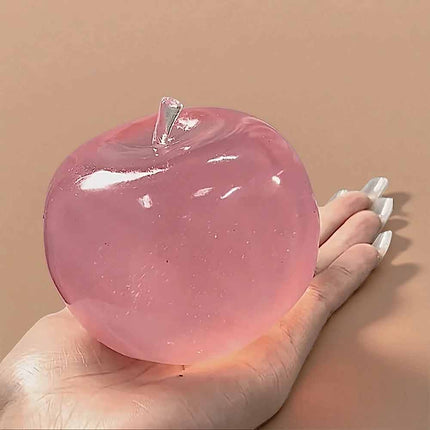 Pink Apple Squeeze Toy Soft Stress Relief Ball Sensory Fidget Office Desk Toy