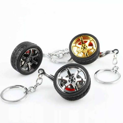 Chain Brake Discs Key Ring Simulation Tire Car Wheel Keychain RIM Wheel Keyring