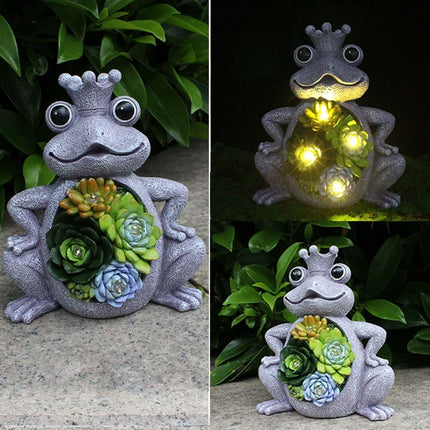Light-Up Fantasy Frog Garden Ornament - Solar Powered Outdoor Decor