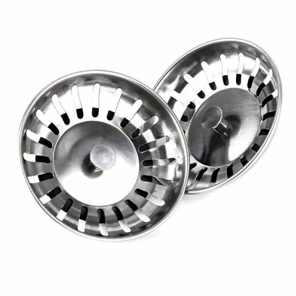 2X High Quality Stainless Steel Kitchen Waste Sink Drain Strainer Plug Stopper