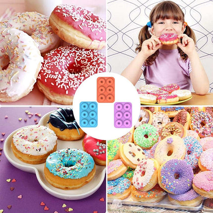 3PCS Silicone Donut Mold, Muffin Chocolate Cake Cookie Doughnut Baking Mould Tray