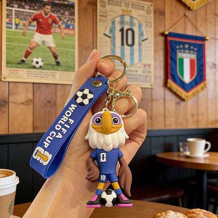 4 Pack 2026 World Cup Mascot Pendant Football Keychain Souvenir Collectible Keyrings