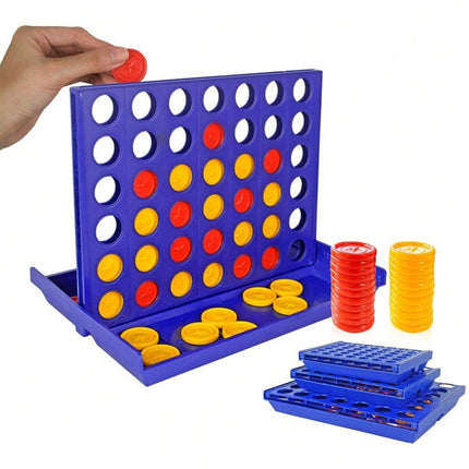 Mini 4 In A Row Connect Game, Classic Educational Board Game for Family Tabletop Toy