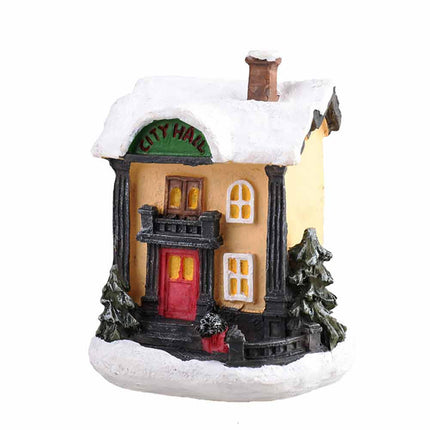 Christmas Decoration Resin Small House Micro Landscape LED Resin House Xmas Gift