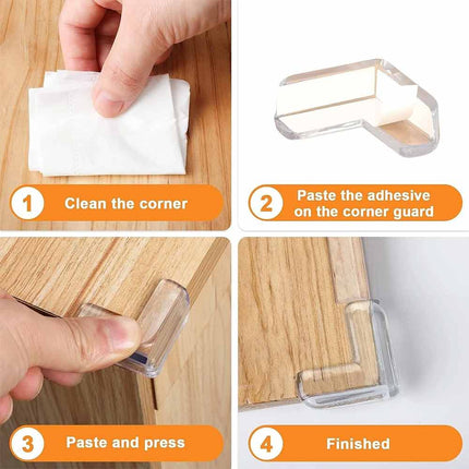 20Pcs Clear Furniture Corner Protectors Rubber Table Edge Cushion Baby Safety Guard