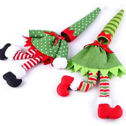 4 Pack Christmas Santa Hat Bottle Toppers, Wine Bottle Covers, Xmas Table Festive Decoration