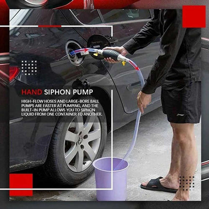 1M Car Manual Water Oil Liquid Petrol Fuel Transfer Pump Siphon-Pipe Hose too