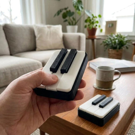 3D Printed Piano Keyboard Fidget Clicker Keychain, Novelty Stress Relief Toy