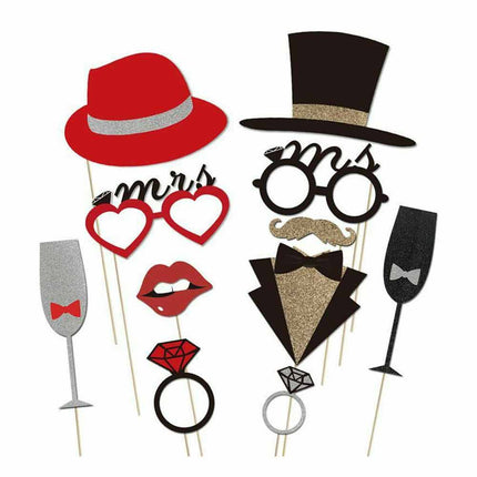 54X Party Props Photo Booth Moustache Engagement Wedding Married PhotoboothFunny