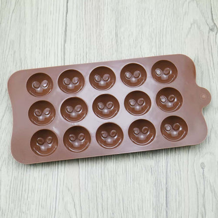 2Pcs Silicone Smiley Face Moulds for Chocolate Cake Ice Tray Jelly Candy Cookie Baking