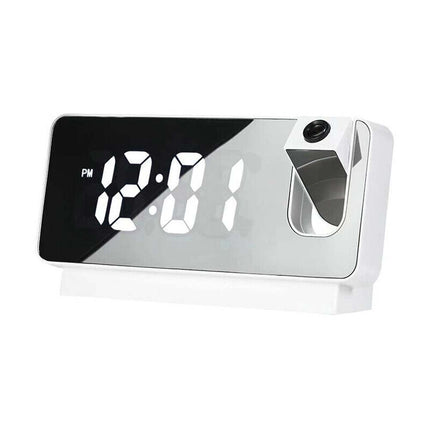 LED Digital Mirror Projection Alarm Clock Time Projector Thermometer Display USB
