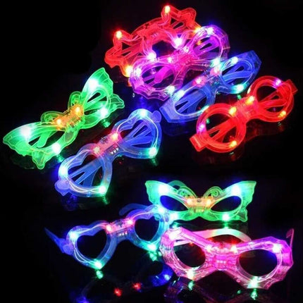 6X Random LED Light Up Sunglasses Glow in The Dark Party Supplies LED Glasses