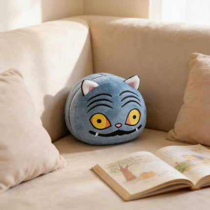 Blue Striped Grumpy Cat Plush Toy - Cute Round Soft Stuffed Animal