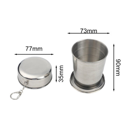 Folding 304 Stainless Steel Telescopic Drinking Cup for Camping Hiking