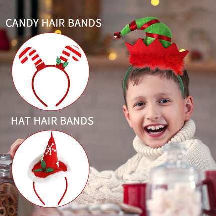 Christmas Elf‑Hat Headband with Santa Legs Ornament, Festive Party Headwear Decoration