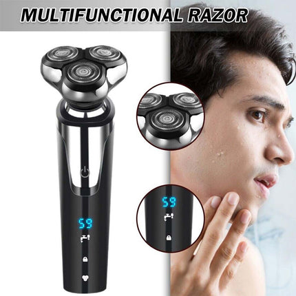 Mens Electric Shaver Dry/ Wet Cordless Razor USB Rechargeable Rotary