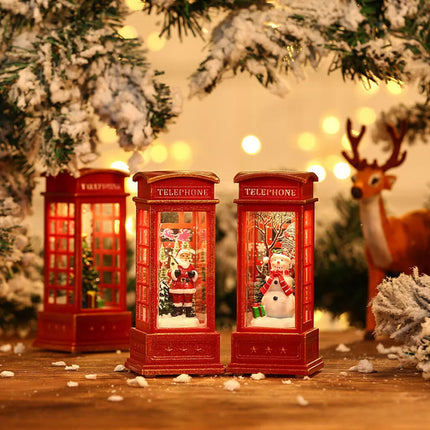Christmas LED Light Up Lantern Xmas Santa Claus Table Lamp Ornament Decor Gifts