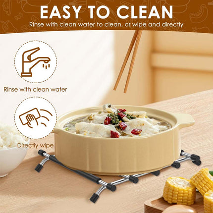 Stainless Steel Kitchen Trivet - Heat-Resistant Worktop Saver for Hot Pots & Pans