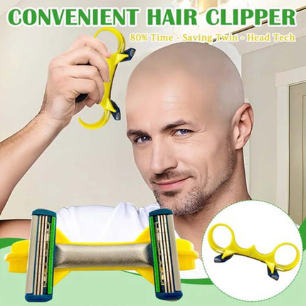 Fast Bald Hair Clipper for Men, Double Head Head Shaver, Efficient Manual Bald Shaving Tool for Smooth Head Grooming