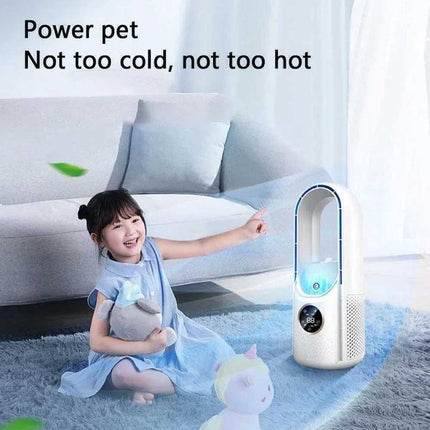 Portable Air 6 Speed Silent Timer Air Conditioner Cooler Leafless Electric Fan