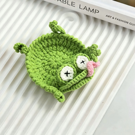 Handmade Crochet 3D Animal Coaster Cute Knitted Round Mug Rug, Heat Resistant Drink Cup Mat for Home Table Decor