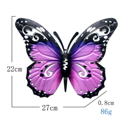 3D Metal Butterfly Wall Art Decorative Ornament 22x27cm for Home Garden & Outdoor Wall Decoration