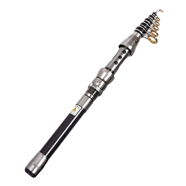 Carbon Fiber Telescopic Fishing Rod Portable Travel Spinning Pole Sea-Freshwater