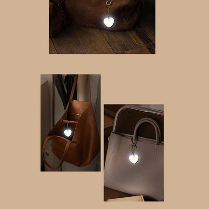 2-Pack Rechargeable Heart-Shaped Keychain Mini LED Flashlight: Light-Touch Sensitive (Bag Not Included)