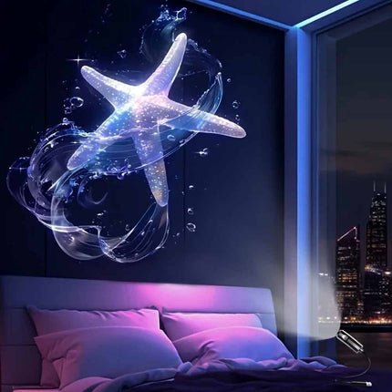 USB LED Projector Night Light 6 Projection Patterns Whale Jellyfish Butterfly Kids Gift