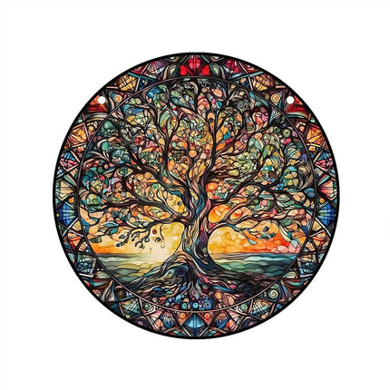 3 Pcs Tree of Life Acrylic Hanging Ornament Indoor Outdoor Home Garden Wall Art Decor