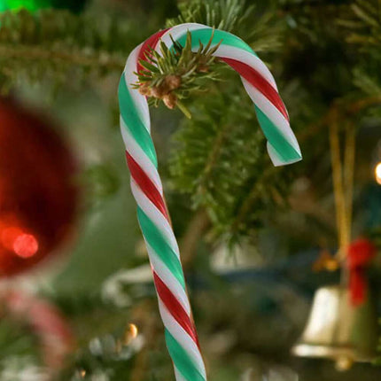 6Pcs/Set Plastic Candy Cane Christmas Hanging Decoration Xmas Tree Ornament