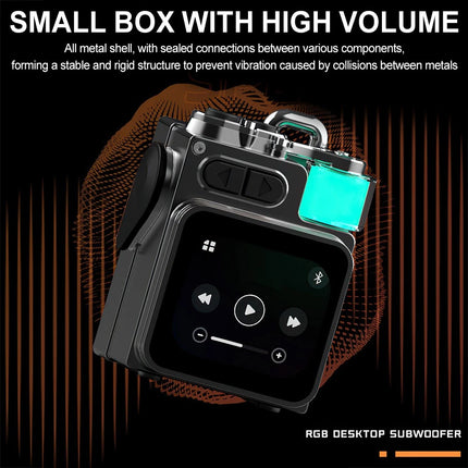 Outdoor Wireless Bluetooth Mini Speaker with Alarm Clock & RGB Ambient Lamp Display
