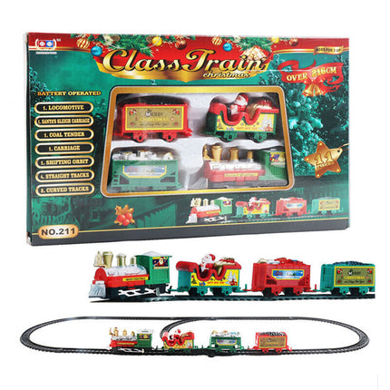 Christmas Train Electric Railway Tracks Santa Claus Car Kids Education Xmas Gift