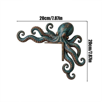 1 Pair Wooden Door Frame Decoration, Cute Octopus Sea Monster Statue, Home Wall Decor