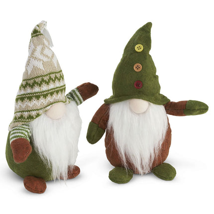 2Pcs Fluffy Bearded Christmas Gnome Ornaments Tabletop Xmas Decor