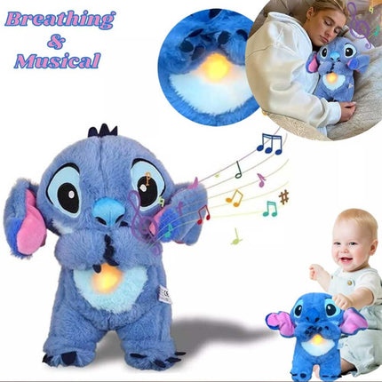 Stitch Breathing Musical Soothing Doll Sleep Toys Anxiety Relief Plush Toy Gift