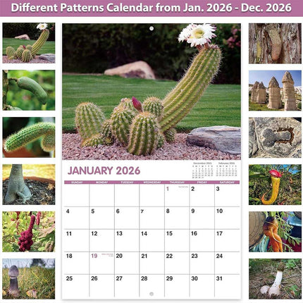 Month-to-View 2026 Wall Calendar, Nature's D*ck Pics Gag Gift