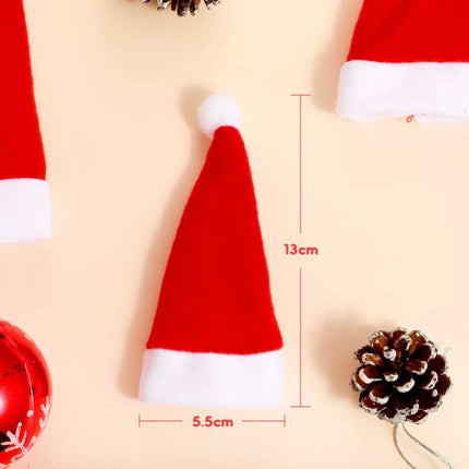 10PCS Red Hat Santa Cutlery Christmas Knife Bag Xmas Fork Holder Xmas Decoration