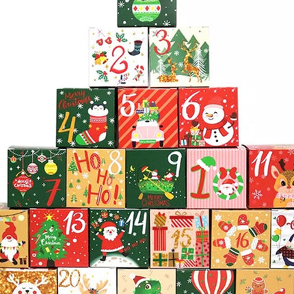24Pcs DIY Christmas Advent Calendar Boxes 24 Days Countdown Calendar Gift Boxes