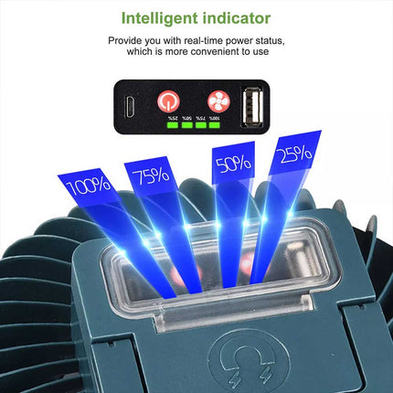 Portable Solar 1200mAh Outdoor Camping Fan LED Light Tent Lantern USB Rechargeable W/ Hook