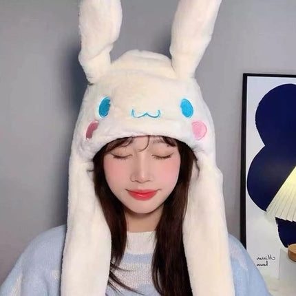 Soft Plush Cap Cute Cinnamoroll Moving UP Ears Hat Cosplay Girl Xmas Gift
