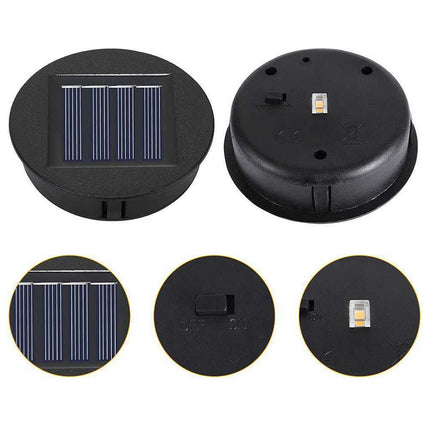 1-4pcs Solar Lights Replacement Top with LED Bulbs Solar Panel Lantern Lid Tops