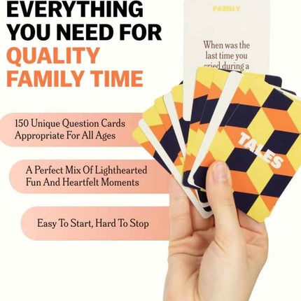 150 Pieces Family Talk Prompt Cards Interactive Game for Family Trip & Get-together