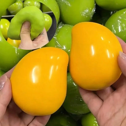 2PCS Color Changing Mango Squishy Stress Ball, Handmade Fidget ASMR Sensory Toy
