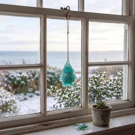 24‑Day Advent Calendar Blind Box, 2D Flat Acrylic Hanging Ornaments, Sea‑Glass Style Gnome and Birds Christmas Gift