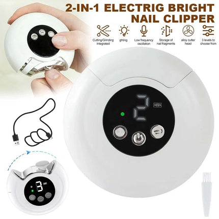 Electric Nail Clippers with Nail File Safe Automatic Trimmer, Rechargeable