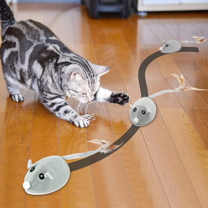 Smart Robotic Mouse Cat Toys Interactive Teaser Automatic Moving Rechargeable