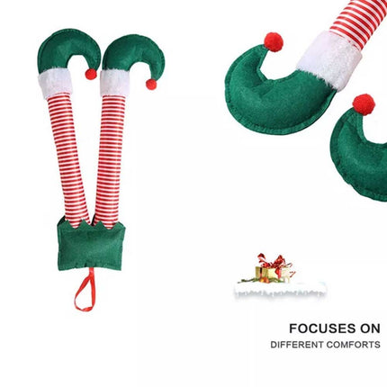 Christmas Auto Truck Santa Elf Legs Car Hanging Decor Stuffed Xmas Ornaments